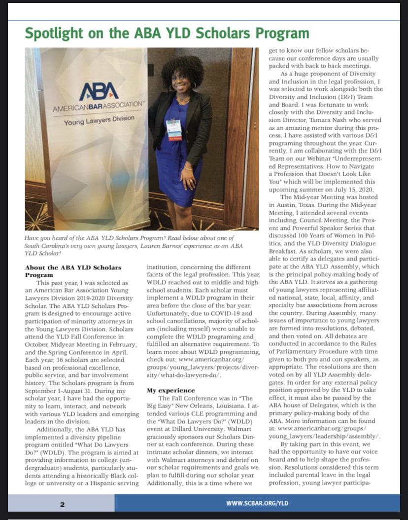 ABA YLD Diversity Scholar Experience
